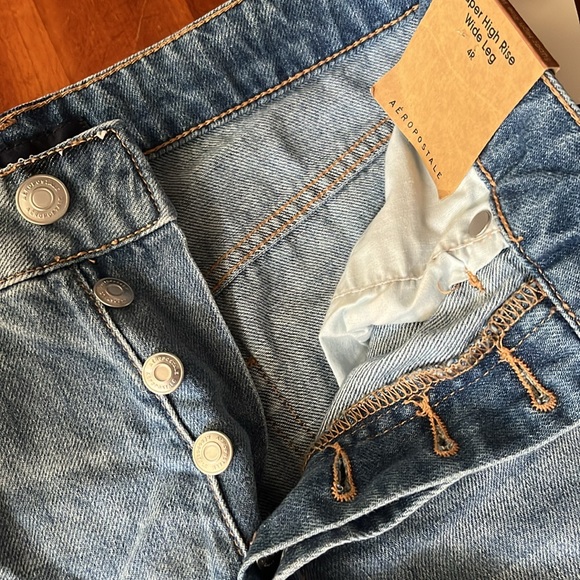 Aeropostale super high rise wide leg jeans size 4 - Picture 5 of 9